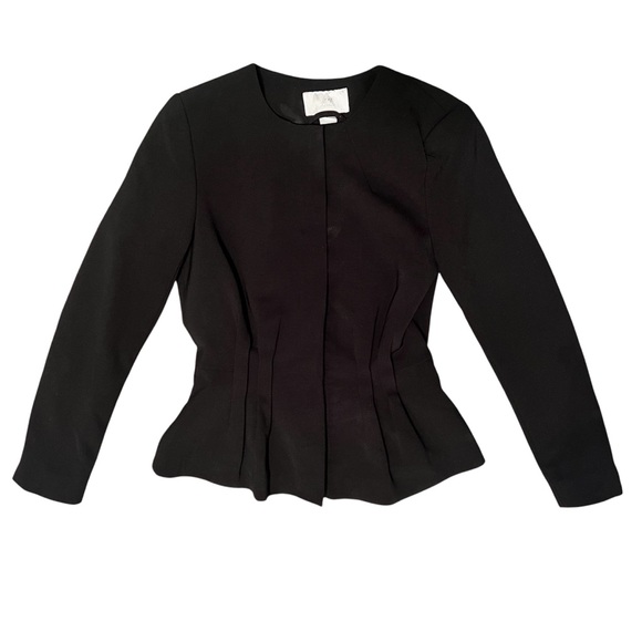 H&M Jackets & Blazers - H&M Cinched Peplum Zip Black Blazer Size 4